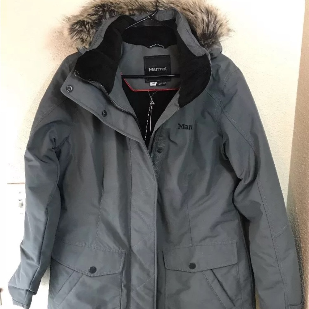 Womens Marmot Geneva Gray Down Jacket L